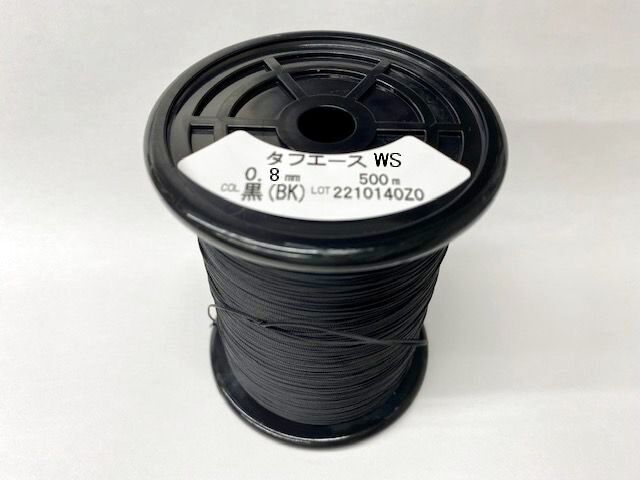 画像1: タフエース糸　0、8ミリ　ワックス付き　黒　500Ｍ巻