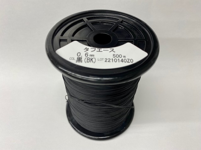 画像1: タフエース糸　0、6ミリ　黒　500Ｍ巻