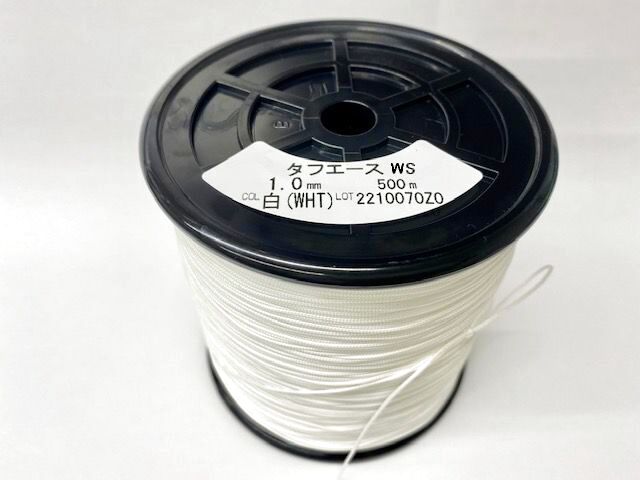 画像1: タフエース糸　1ミリ　ワックス付き　白　500Ｍ巻